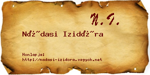 Nádasi Izidóra névjegykártya